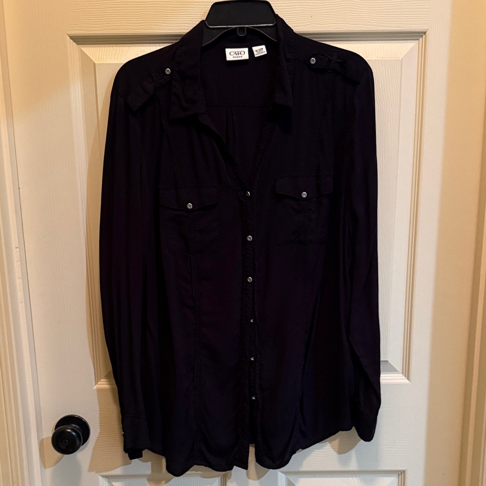 Cato Classic Black Long Sleeve Shirt
